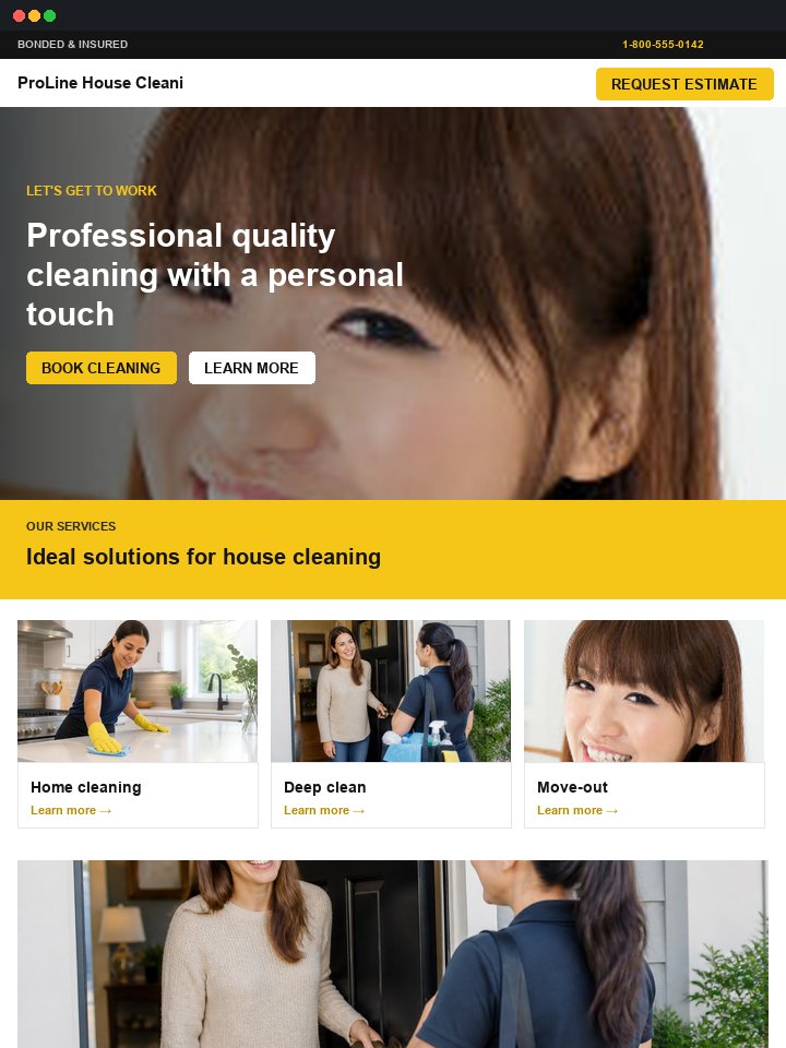 Bold yellow CTA